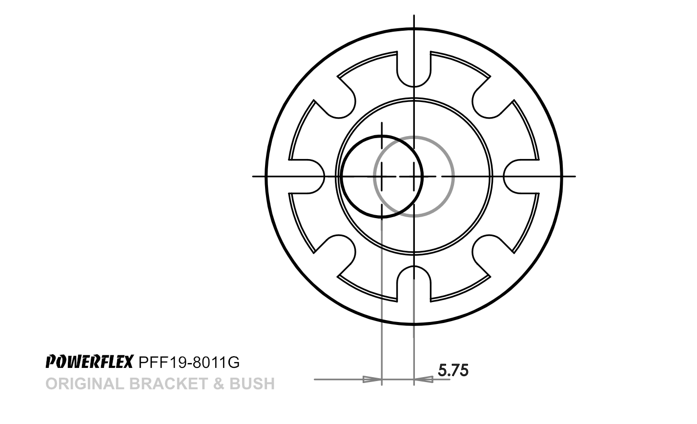 Powerflex front wishbone front bush camber adjustable 14mm bolt (pair) black series - pff19-8011gblk